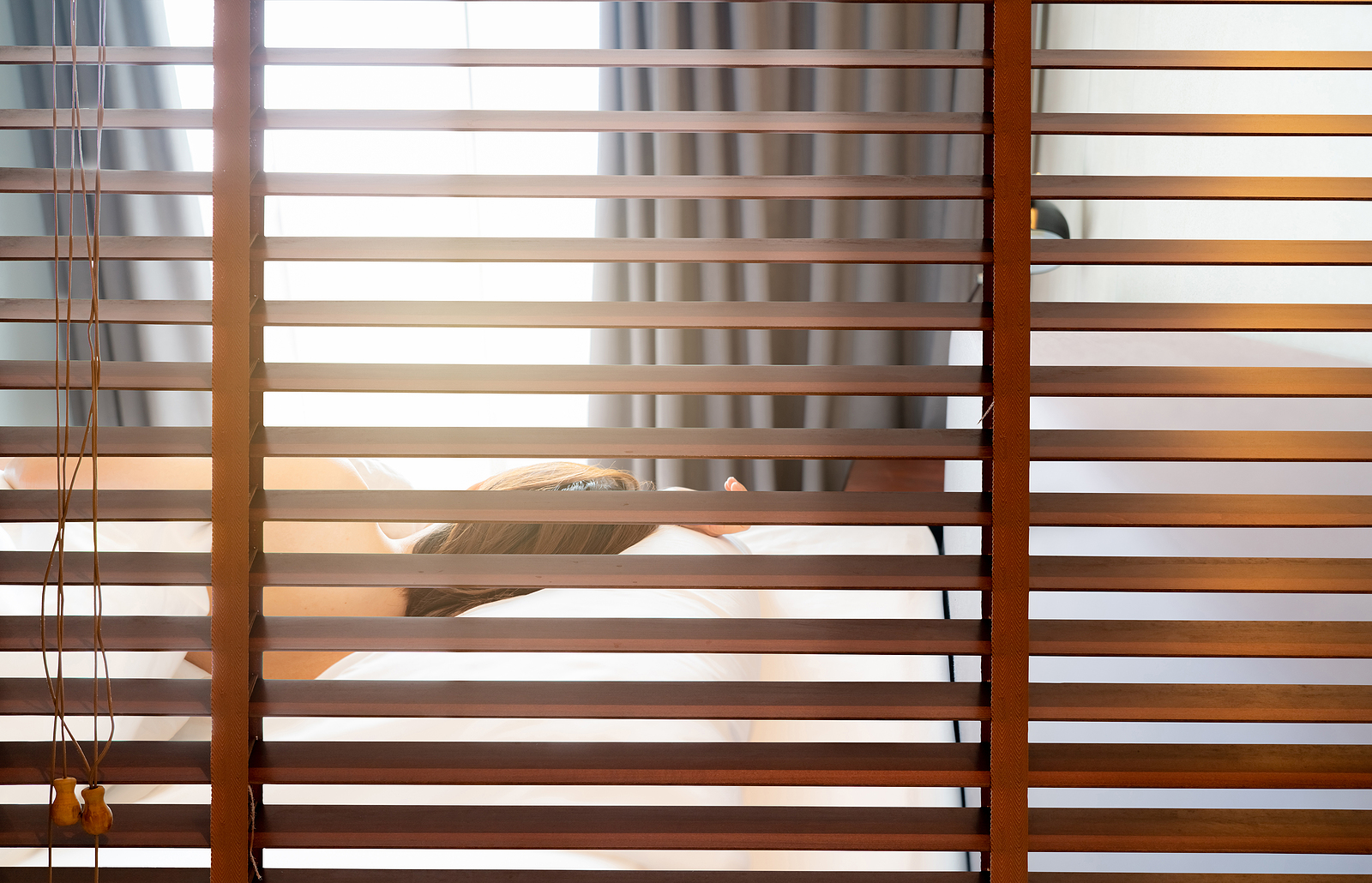 Solid window shutters - Blackout curtain between bathroom and bedroom